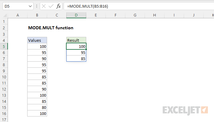 Excel Modemult Function Exceljet 5733